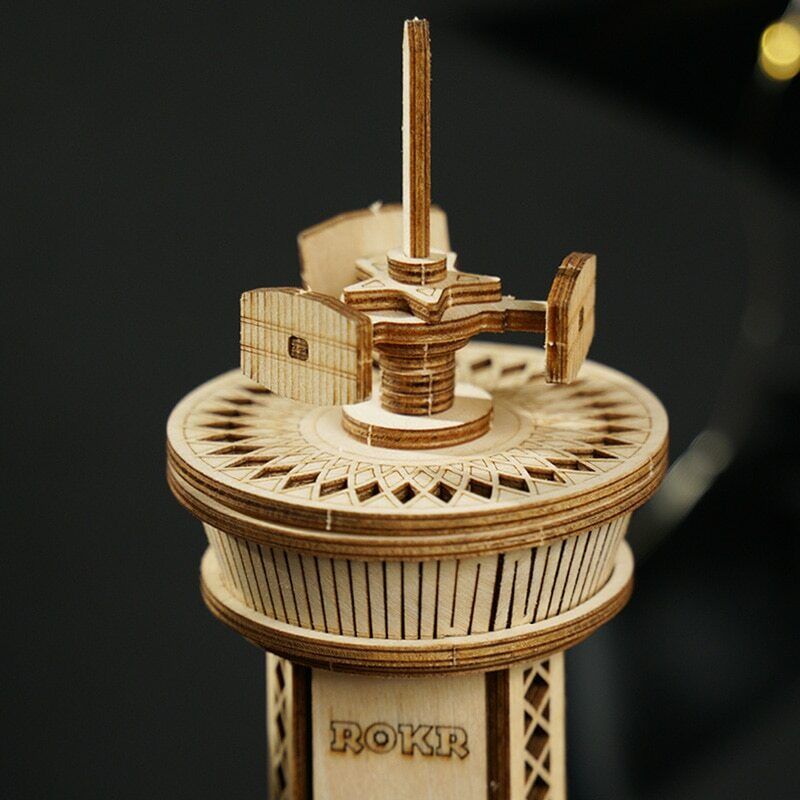 Robotime 3D Wooden Puzzle Toy - Air Control Tower Music Box - Woodylands Crafts