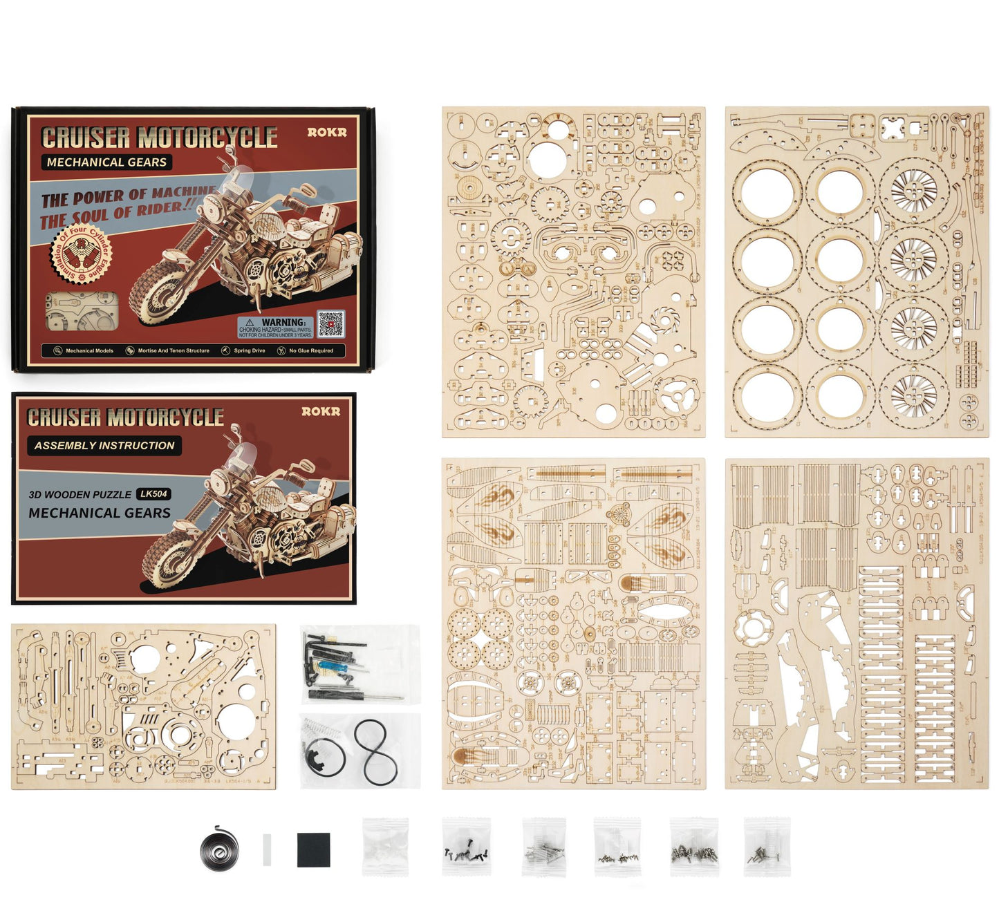 Robotime 3D Wooden Puzzle Toy Cruiser Motorcycle