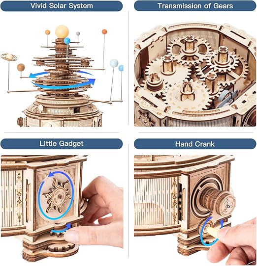 Robotime 3D Wooden Puzzle Toy - Huge Orbiting Solar System 8 Planets - Woodylands Crafts (Copy)