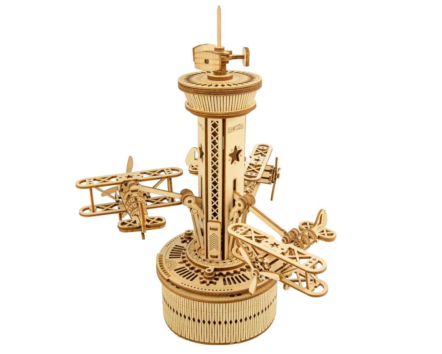 Robotime 3D Wooden Puzzle Toy - Air Control Tower Music Box - Woodylands Crafts