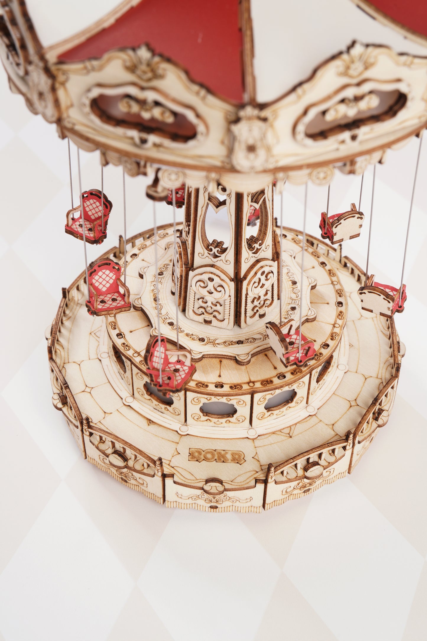 Robotime 3D Wooden Puzzle Toy - Swing Ride with LED Lights - Woodylands Crafts