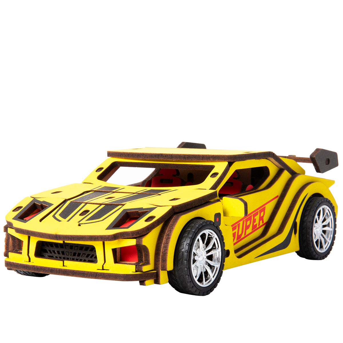 Robotime 3D Wooden Puzzle Toy Cars - Supercar - Woodylands Crafts