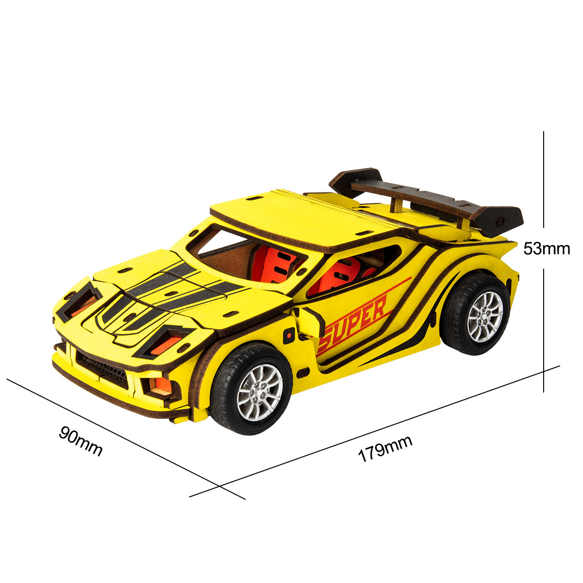 Robotime 3D Wooden Puzzle Toy Cars - Supercar - Woodylands Crafts