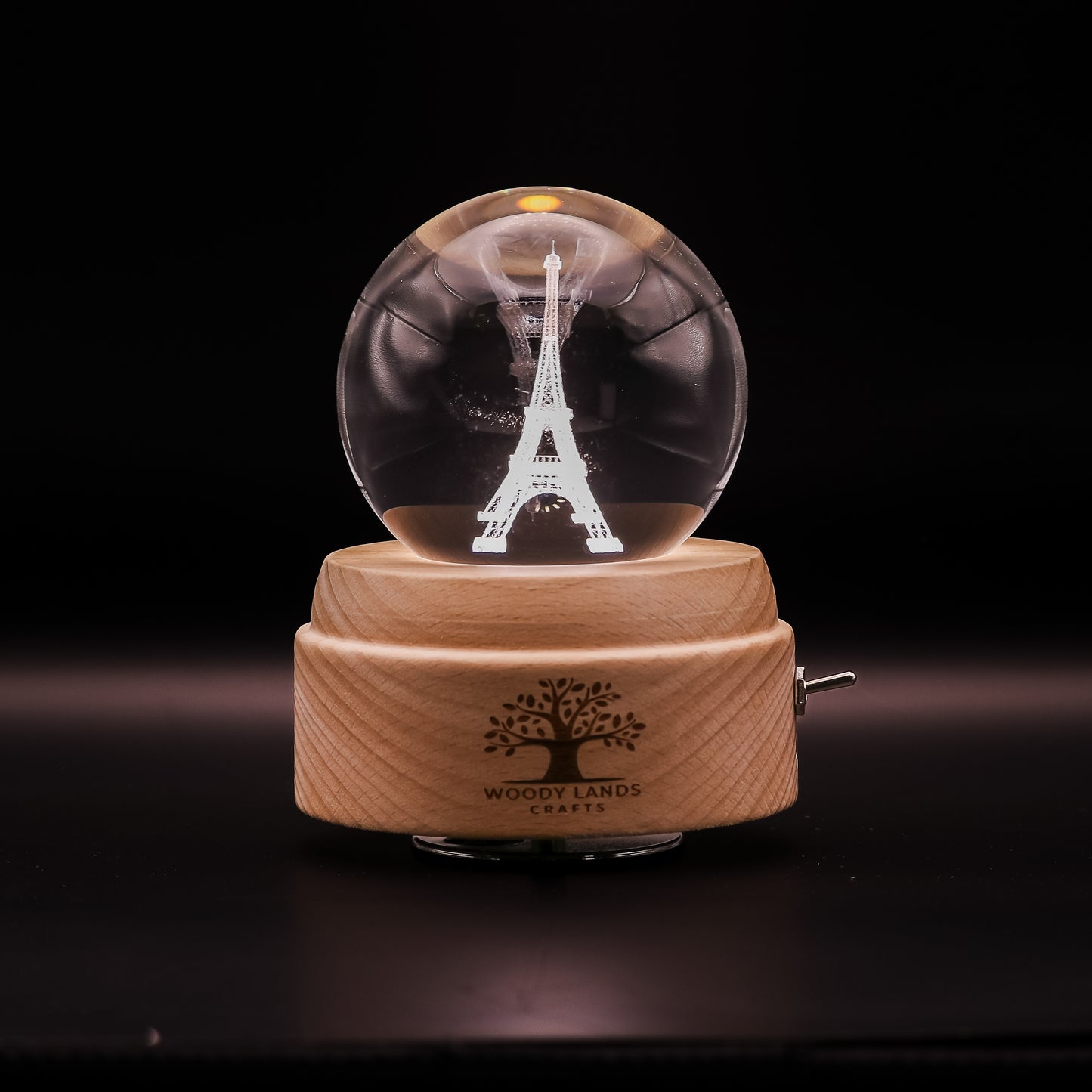 3D Crystal Baby Night Light Snowglobe Music Box - Eiffel Tower