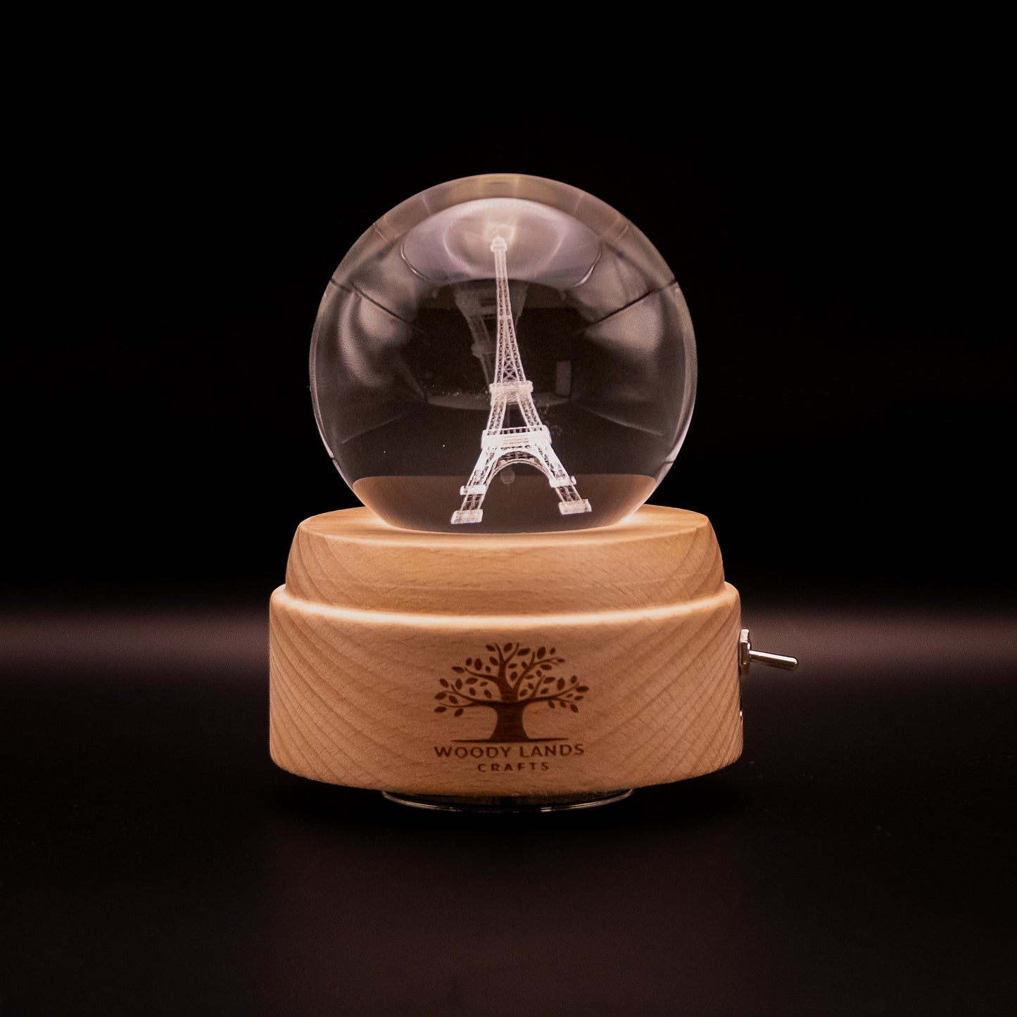 3D Crystal Baby Night Light Snowglobe Music Box - Eiffel Tower