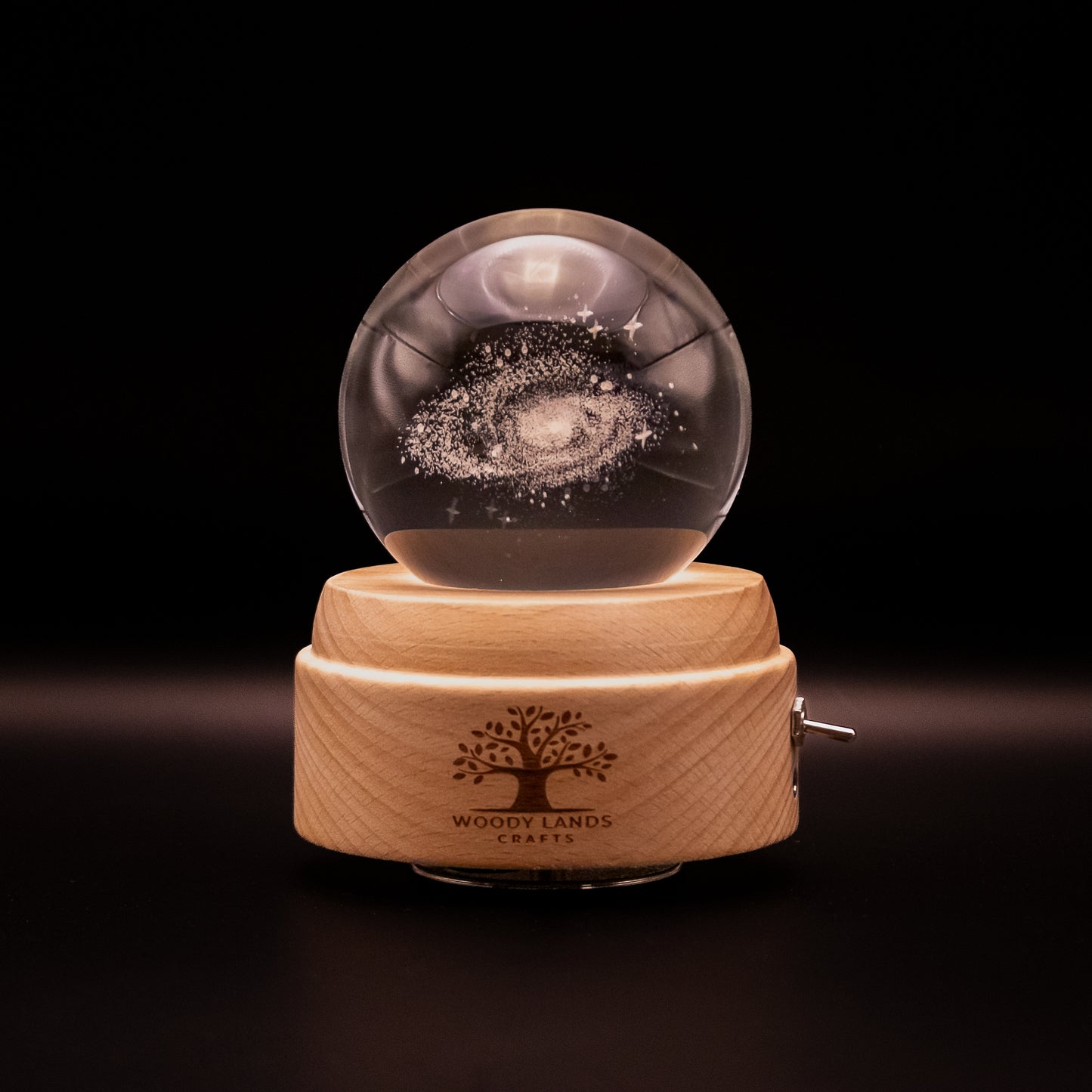 3D Crystal Baby Night Light Snowglobe Music Box - Milky Way Galaxy