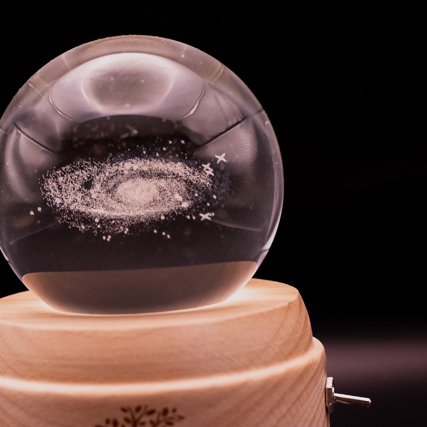 3D Crystal Baby Night Light Snowglobe Music Box - Milky Way Galaxy
