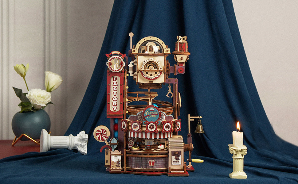 Robotime 3D Wooden Puzzle Toy - marble run - Chocolate Factory - Woodylands Crafts