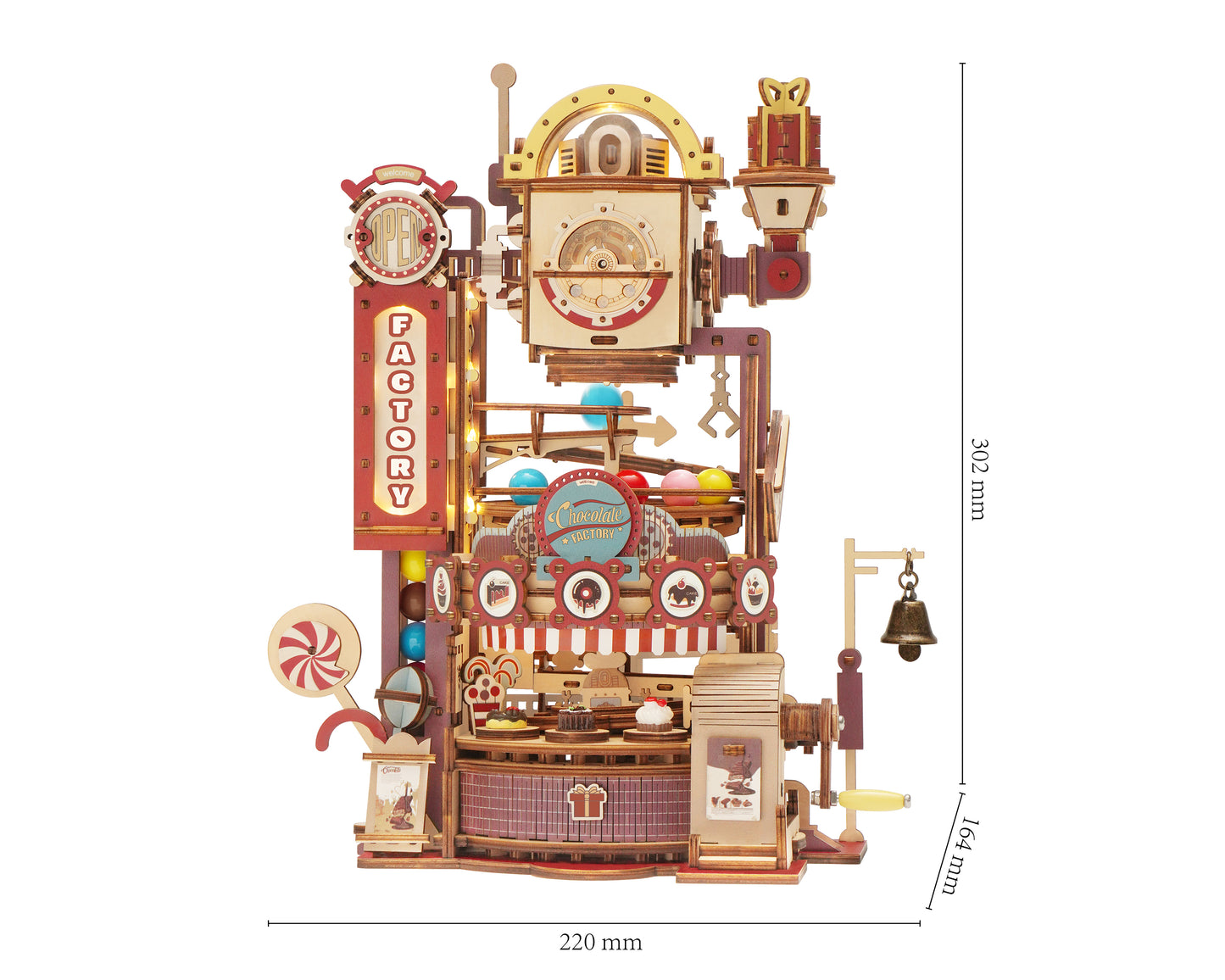 Robotime 3D Wooden Puzzle Toy - marble run - Chocolate Factory - Woodylands Crafts