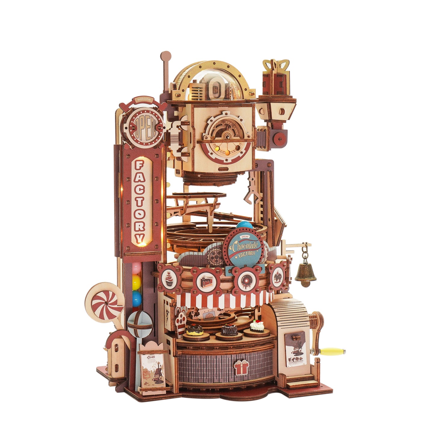 Robotime 3D Wooden Puzzle Toy - marble run - Chocolate Factory - Woodylands Crafts