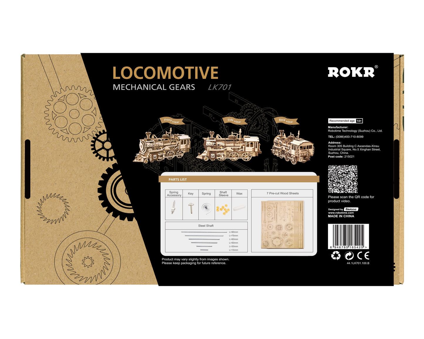 Robotime 3D Wooden Puzzle Toy Trains - Train Locomotive - Woodylands Crafts
