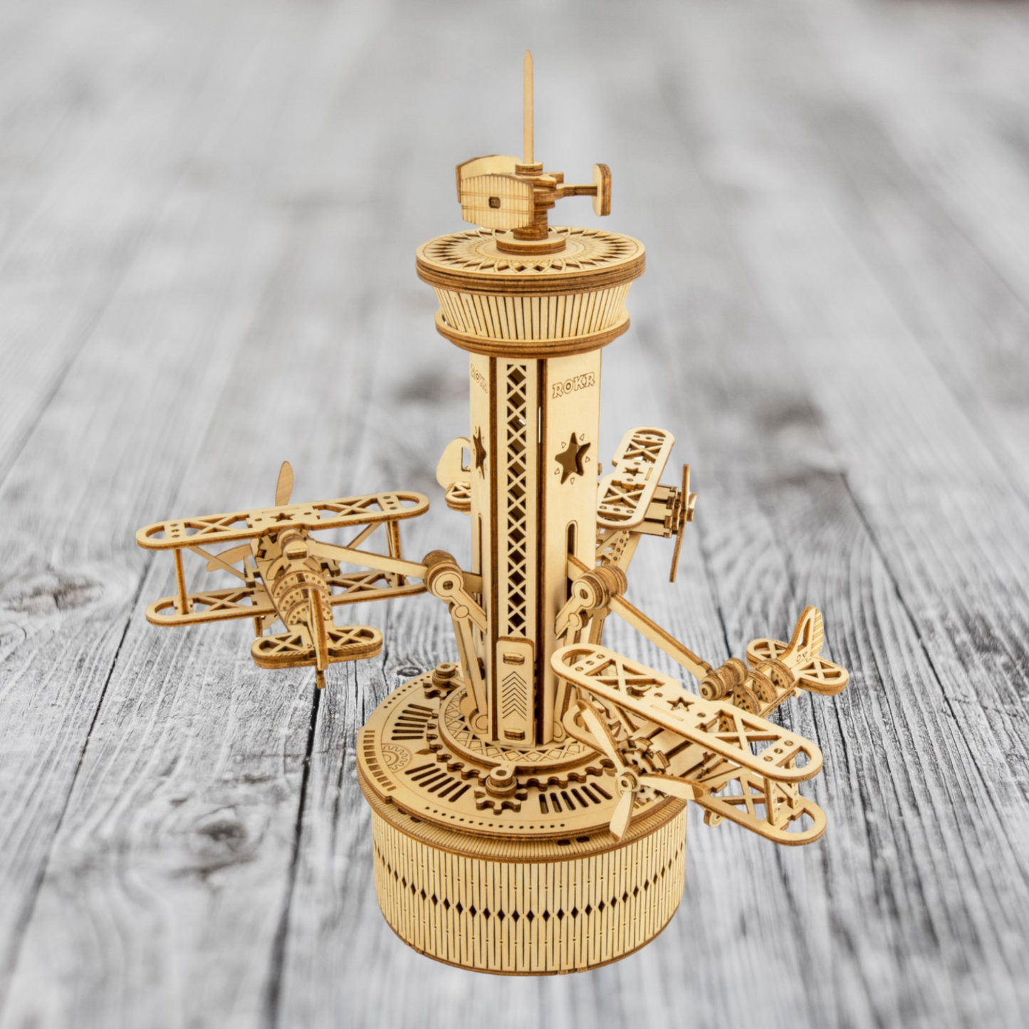Robotime 3D Wooden Puzzle Toy - Air Control Tower Music Box - Woodylands Crafts