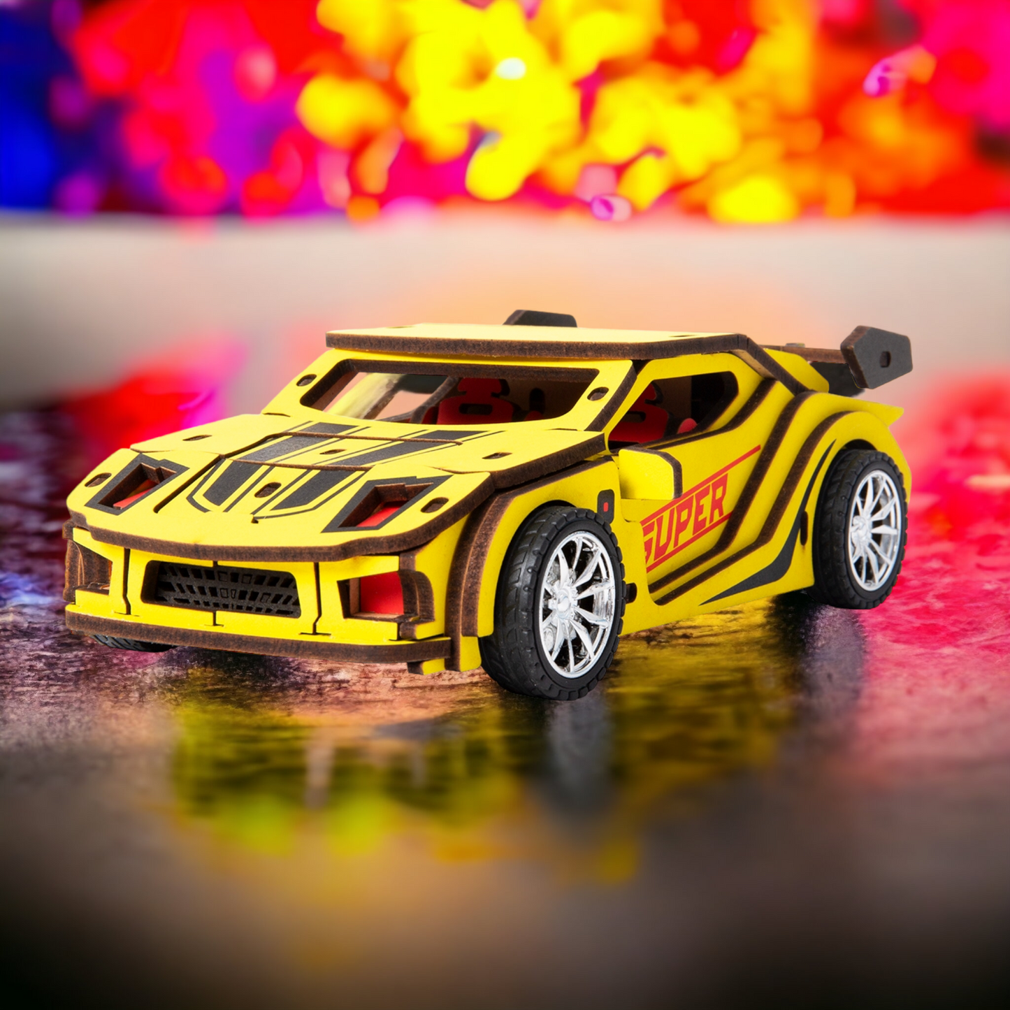 Robotime 3D Wooden Puzzle Toy Cars - Supercar - Woodylands Crafts