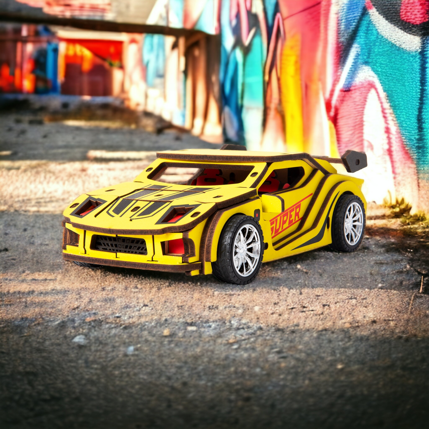 Robotime 3D Wooden Puzzle Toy Cars - Supercar - Woodylands Crafts