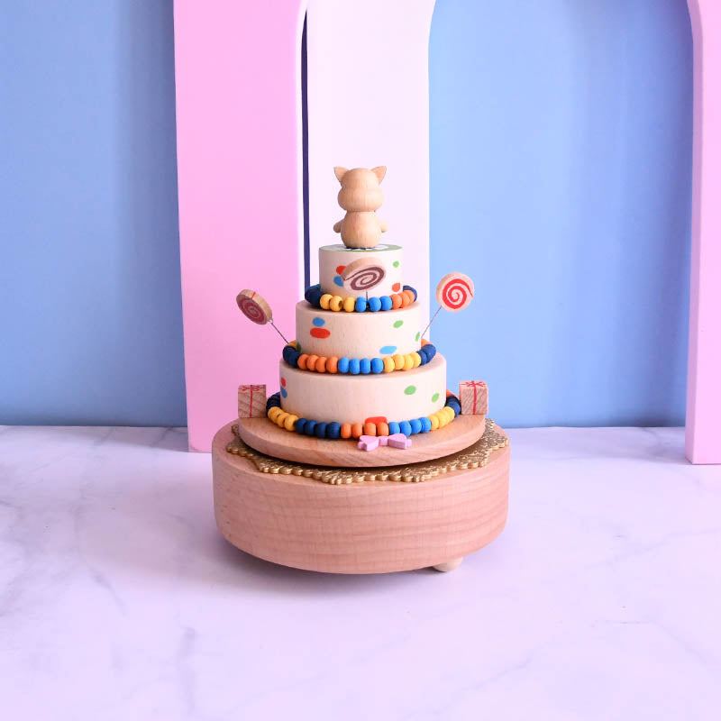 Wooden Music Box - Happy Birthday Cake - Happy Birthday tune