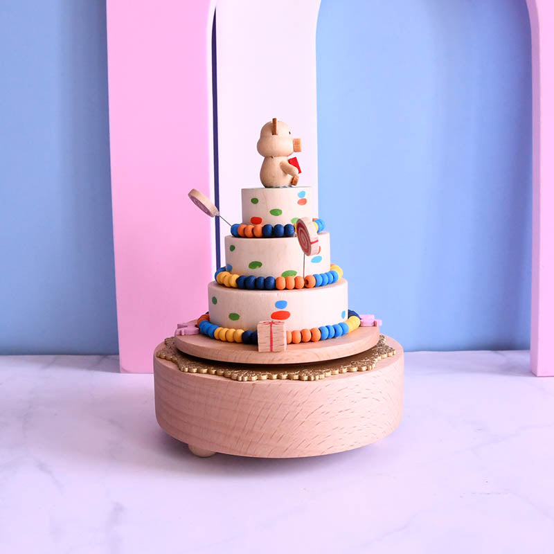 Wooden Music Box - Happy Birthday Cake - Happy Birthday tune