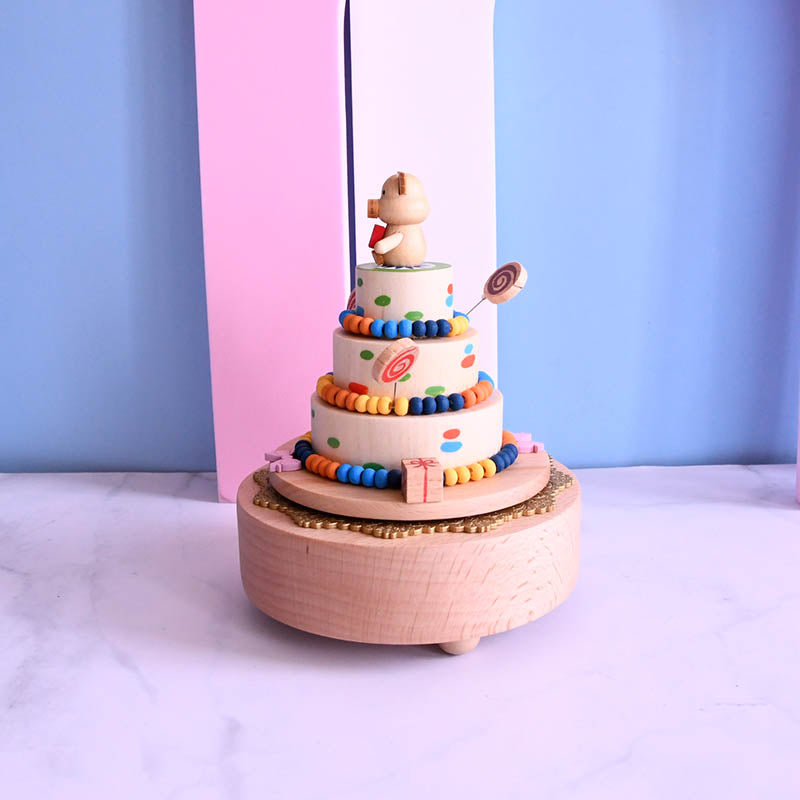 Wooden Music Box - Happy Birthday Cake - Happy Birthday tune