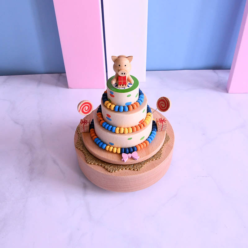 Wooden Music Box - Happy Birthday Cake - Happy Birthday tune