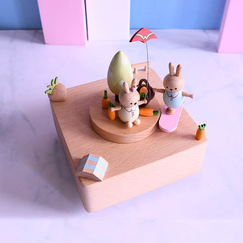 Wooden Music Box - Bunny Skater - It's always Coca-Cola tune