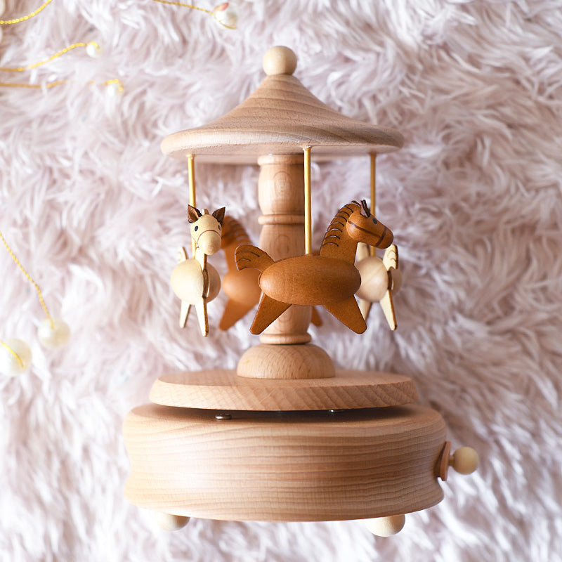 Wooden Music Box - Carousel - The city of the sky tune