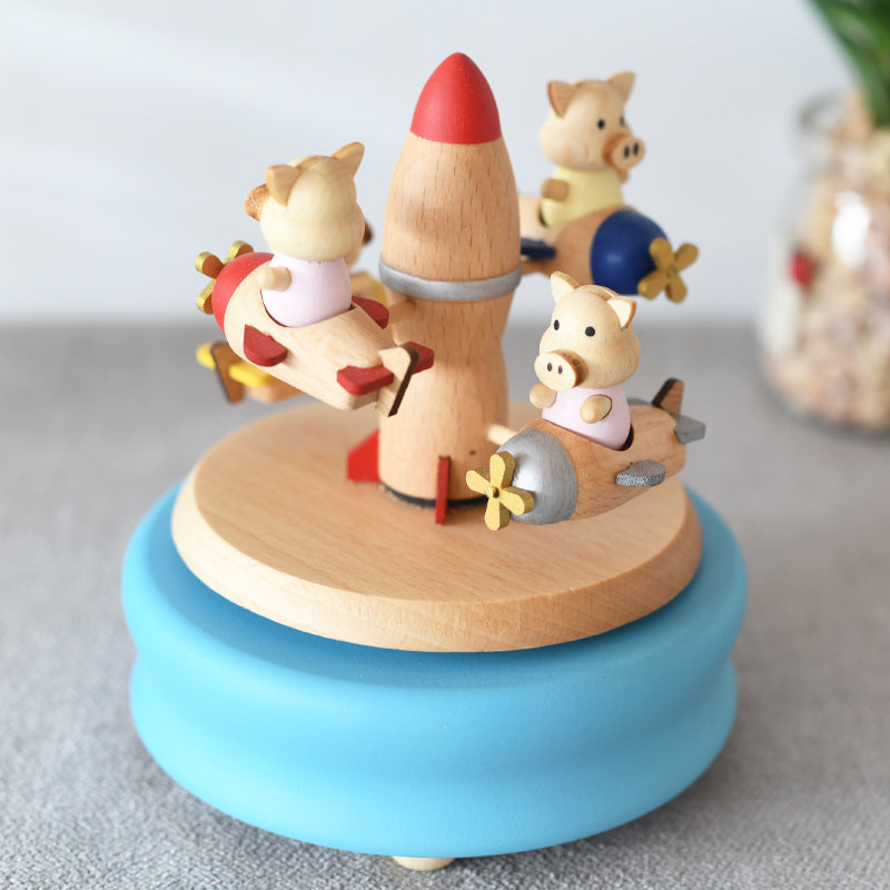 Wooden Music Box - Flying Pigs - The city of the sky tune - Music box