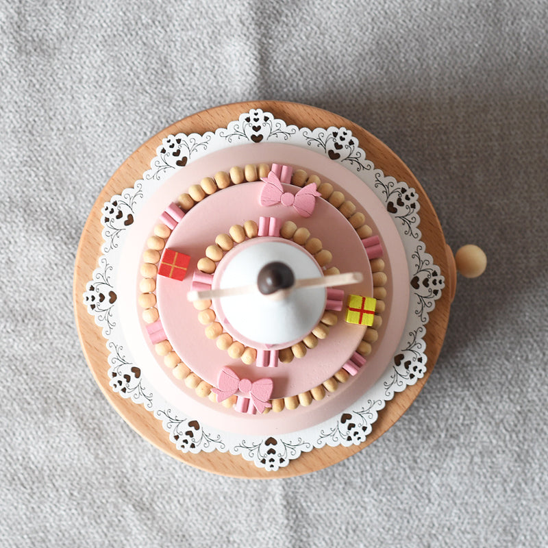 Wooden Dancing Ballerina Music Box Cake - Happy Birthday tune