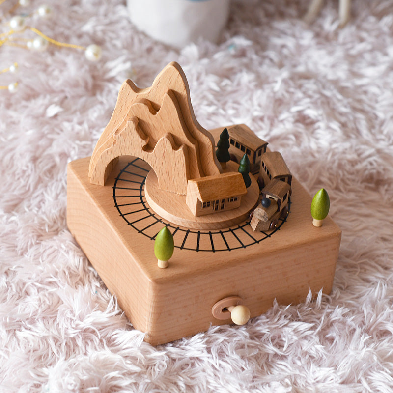 Wooden Music Box - Transiberian Wooden Train Music box - Spirited away tune