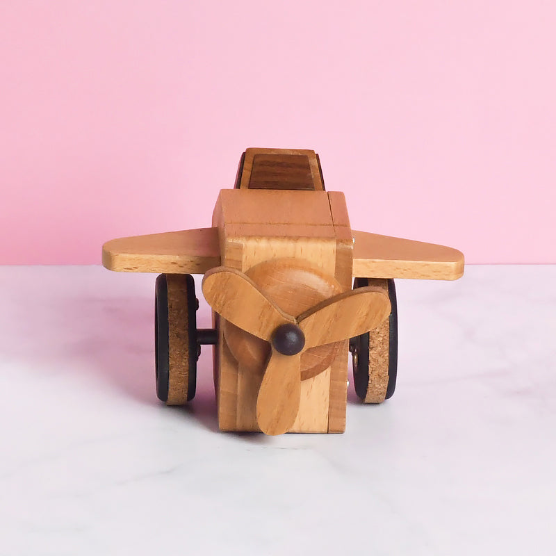 Woodylands Wind-up Toy Cars - Fighter Jet Music Box - Memory tune - Woodylands Vehicles