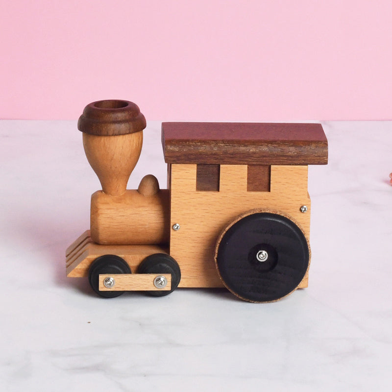 Woodylands Wind-up Toy Cars - Train Music Box - Memory tune - Woodylands Vehicles