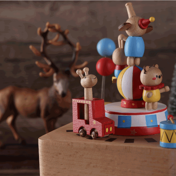 Wooden Music Box - Circus - Yellow Submarine tune