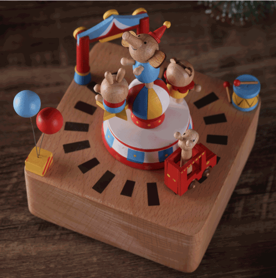 Wooden Music Box - Circus - Yellow Submarine tune