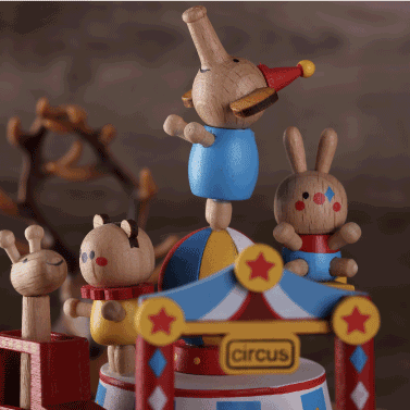 Wooden Music Box - Circus - Yellow Submarine tune