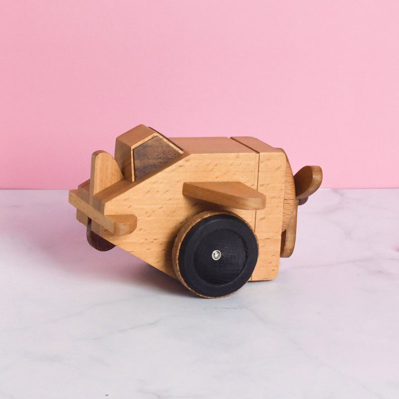Woodylands Wind-up Toy Cars - Fighter Jet Music Box - Memory tune - Woodylands Vehicles