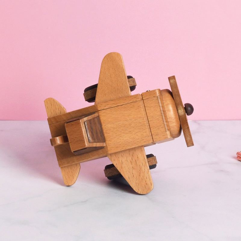 Woodylands Wind-up Toy Cars - Fighter Jet Music Box - Memory tune - Woodylands Vehicles