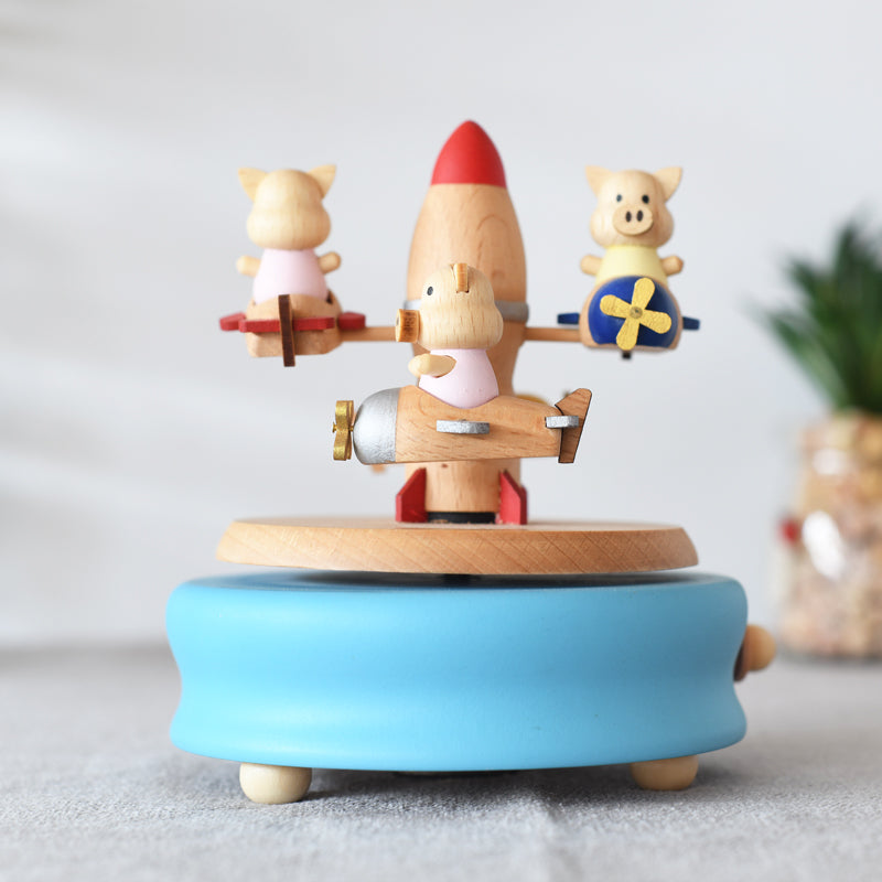 Wooden Music Box - Flying Pigs - The city of the sky tune - Music box