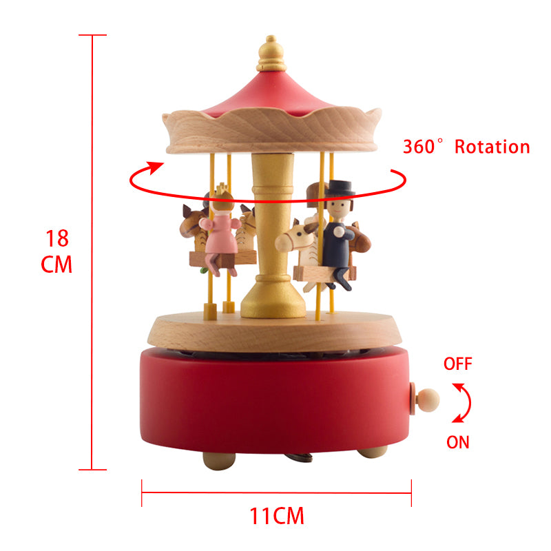 Wooden Music Box - Happy Dancing Family - The city of the sky tune