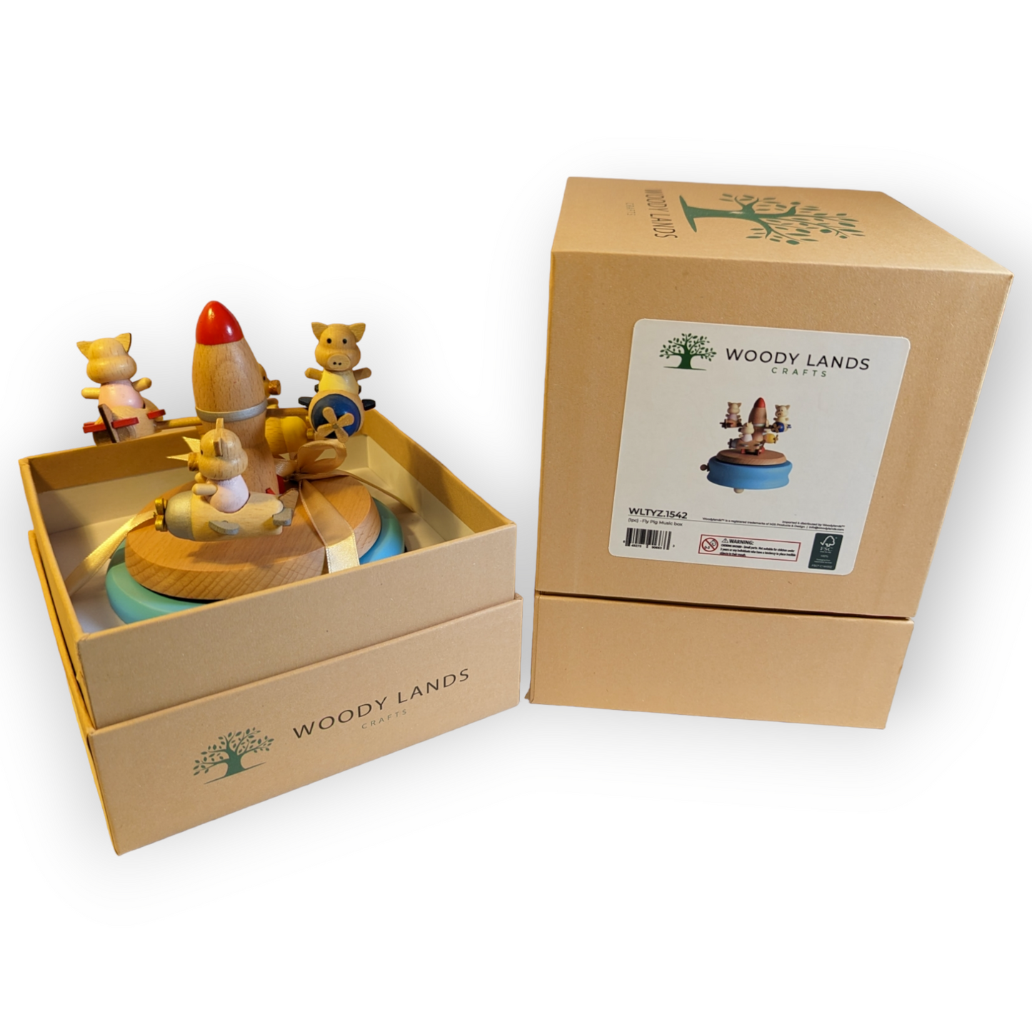 Wooden Music Box - Flying Pigs - The city of the sky tune - Music box