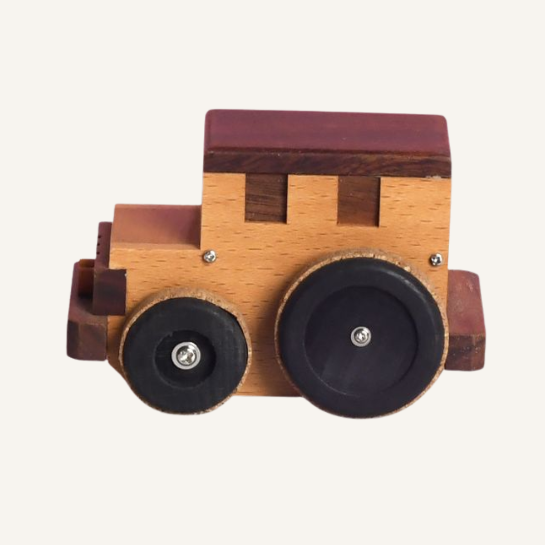 Woodylands Wind-up Toy Cars - Classic Car Music Box - Memory tune - Woodylands Vehicles