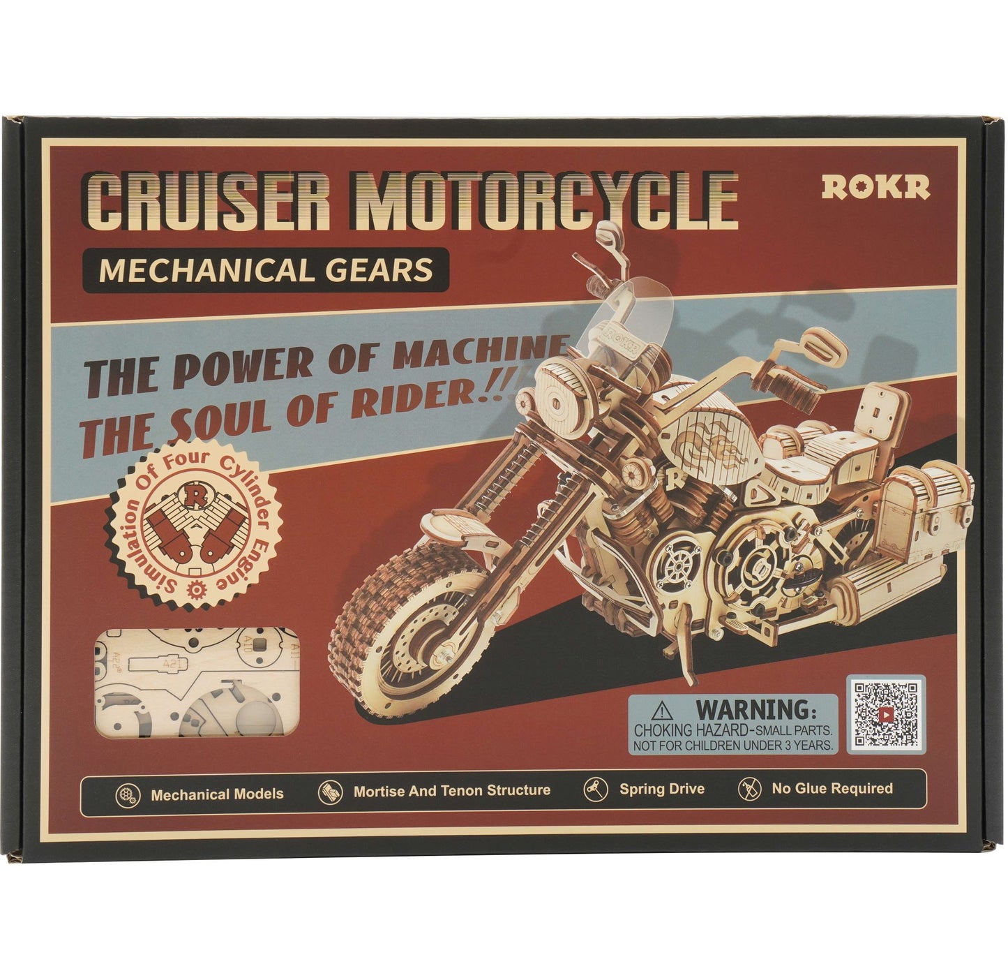 Robotime 3D Wooden Puzzle Toy Cruiser Motorcycle