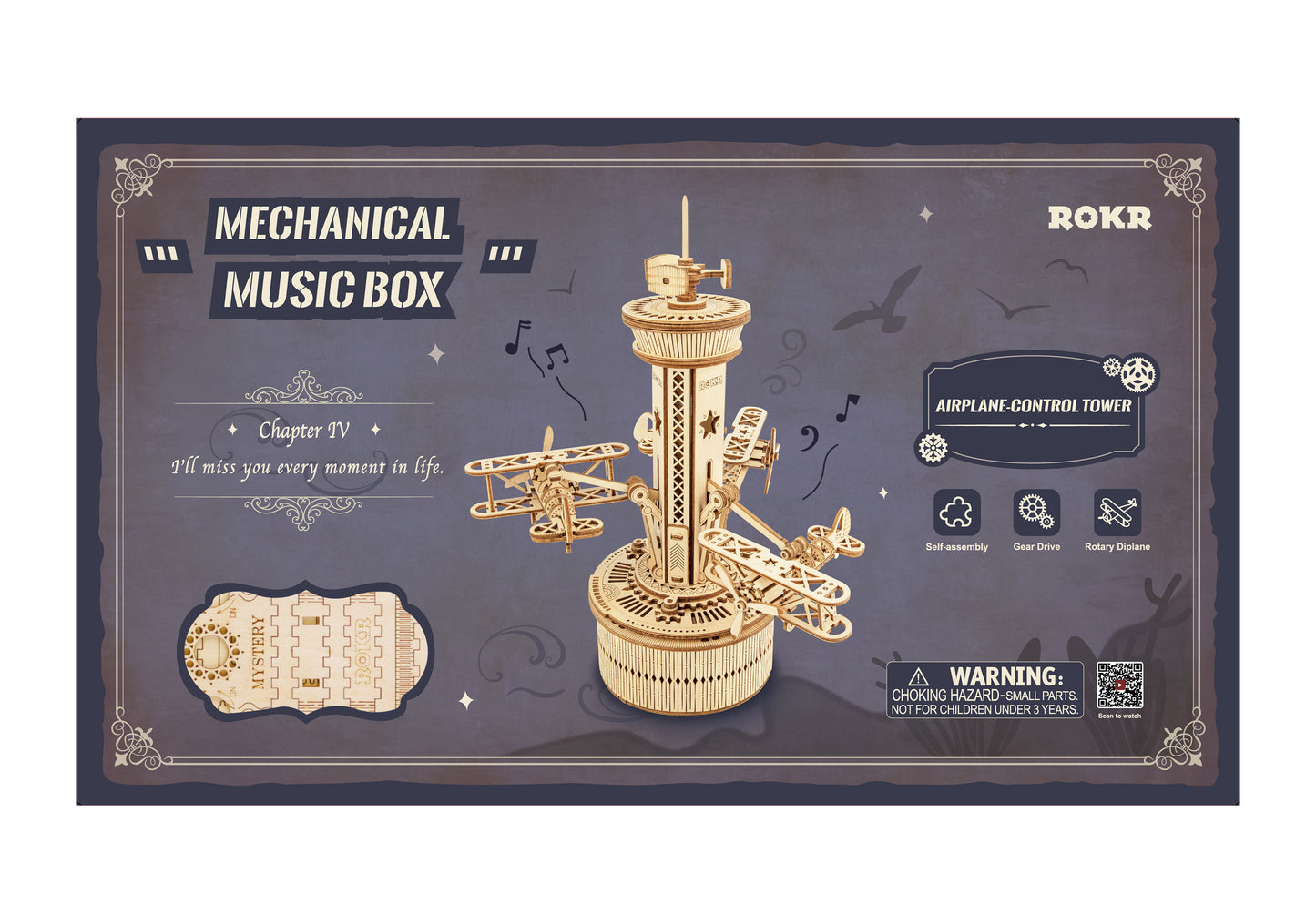 Robotime 3D Wooden Puzzle Toy - Air Control Tower Music Box - Woodylands Crafts