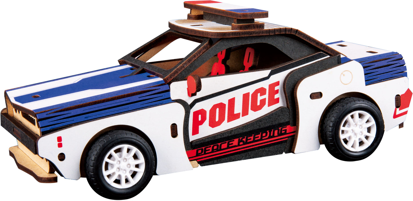 Robotime 3D Wooden Puzzle Toy Cars - Police Car - Woodylands Crafts