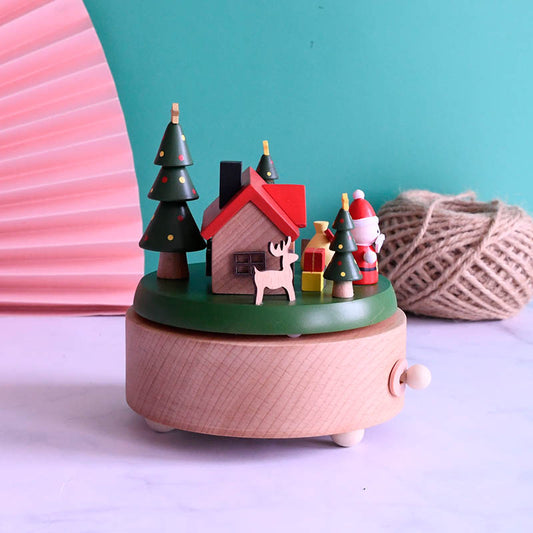 Wooden Music Box - Christmas Hut