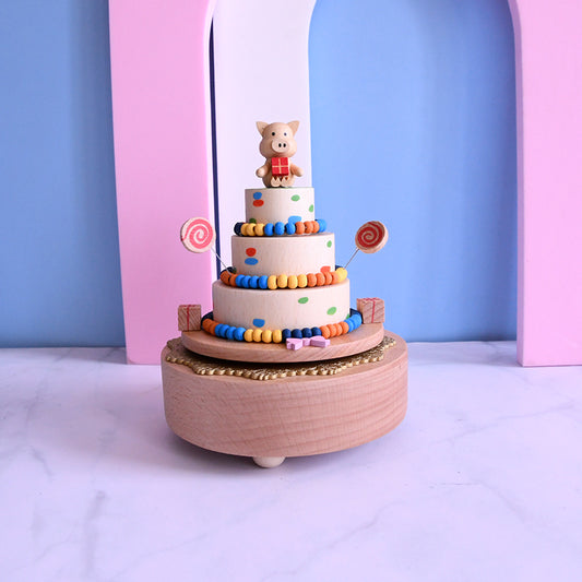 Wooden Music Box - Happy Birthday Cake - Happy Birthday tune