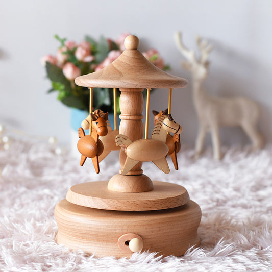 Wooden Music Box - Carousel - The city of the sky tune