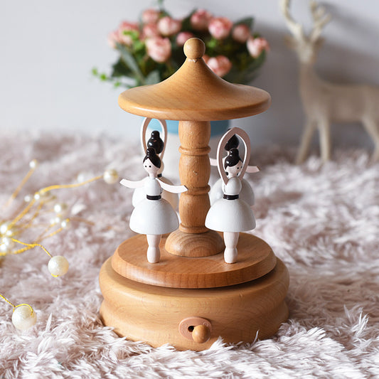 Wooden Dancing Ballerina Music Box - The city of the sky tune