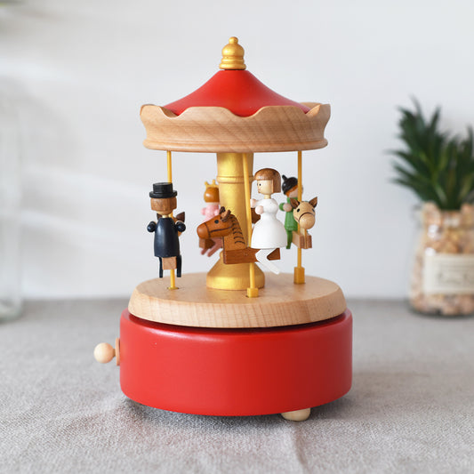 Wooden Music Box - Happy Dancing Family - The city of the sky tune