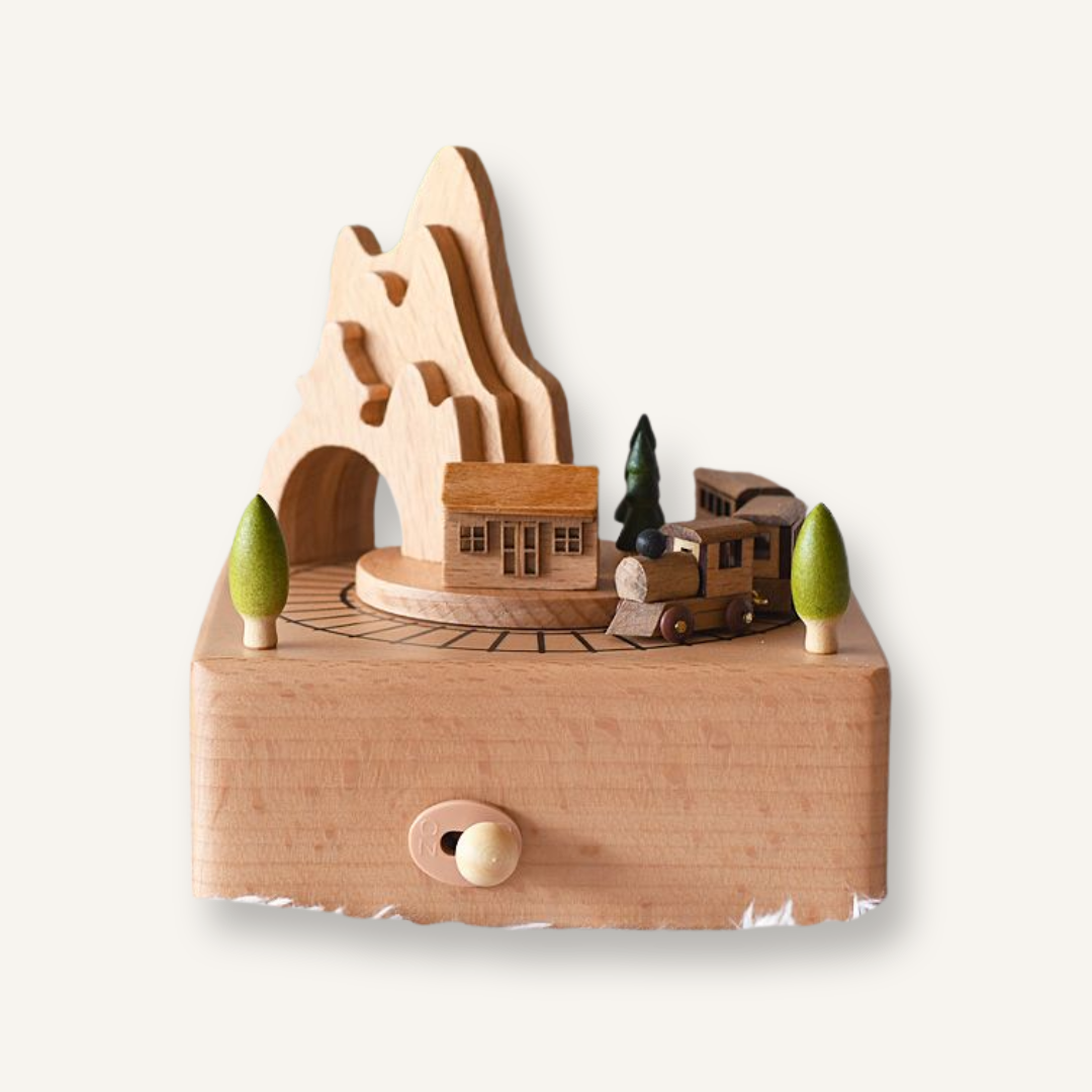 Wooden Music Box - Transiberian Wooden Train Music box - Spirited away tune