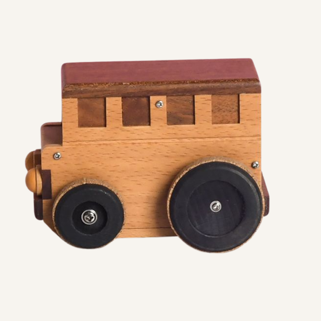 Wooden Bus Music Box - Memory tune - Woodylands Vehicles